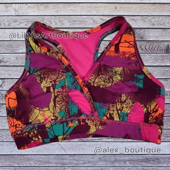 Zumba So Somba All Day V Sports Bra Purple Multi-Color Size M (G007) - Picture 5 of 7